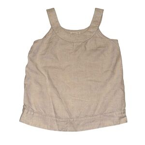 Jones New York Sport 100% Linen Tank Top Beige Sleeveless Blouse Size M